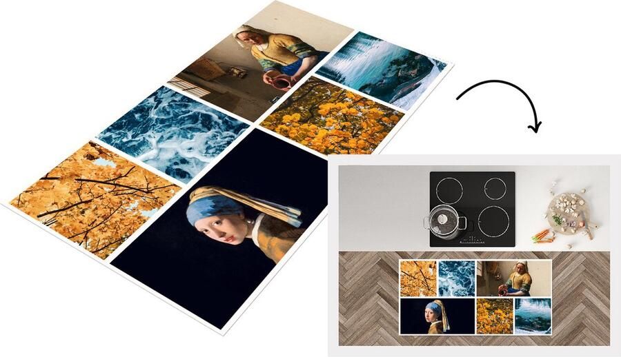 KitchenYeah Keukenloper Loper keuken Vermeer Meisje met de parel Melkmeisje 120x60 cm Keukenloper vinyl