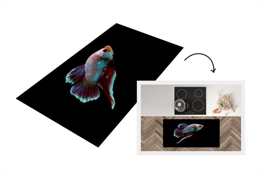 KitchenYeah Keukenloper Loper keuken Vis Dieren Licht 120x60 cm Keukenloper vinyl