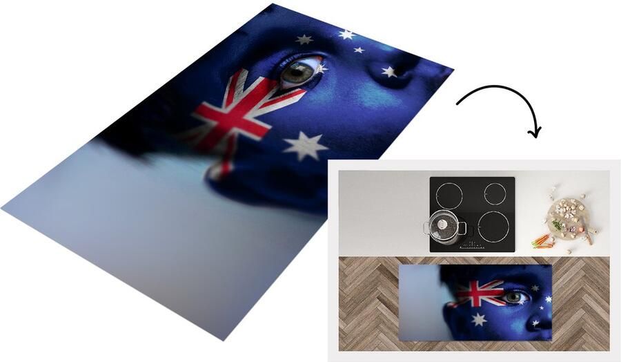 KitchenYeah Keukenloper Loper keuken Vlag van Australië 120x60 cm Keukenloper vinyl