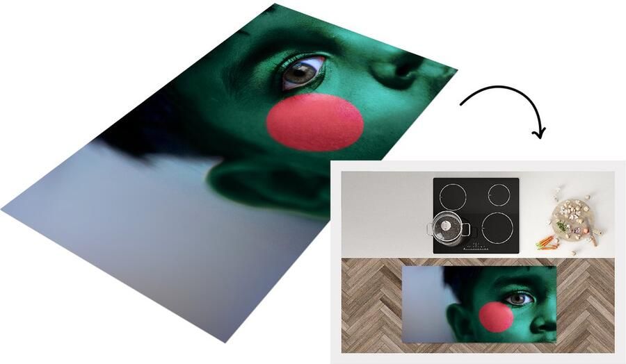 KitchenYeah Keukenloper Loper keuken Vlag van Bangladesh 120x60 cm Keukenloper vinyl