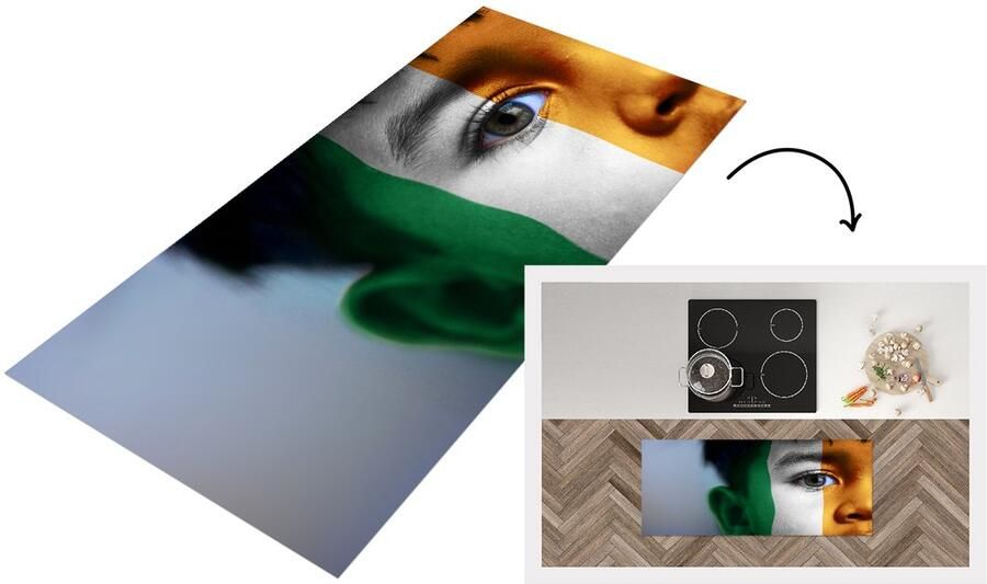 KitchenYeah Keukenloper Loper keuken Vlag van Ierland 120x50 cm Keukenloper vinyl