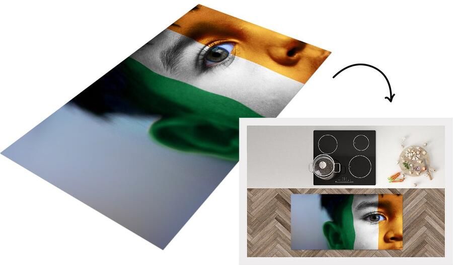 KitchenYeah Keukenloper Loper keuken Vlag van Ierland 120x60 cm Keukenloper vinyl