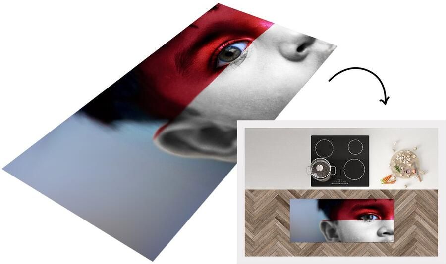 KitchenYeah Keukenloper Loper keuken Vlag van Indonesië 120x50 cm Keukenloper vinyl