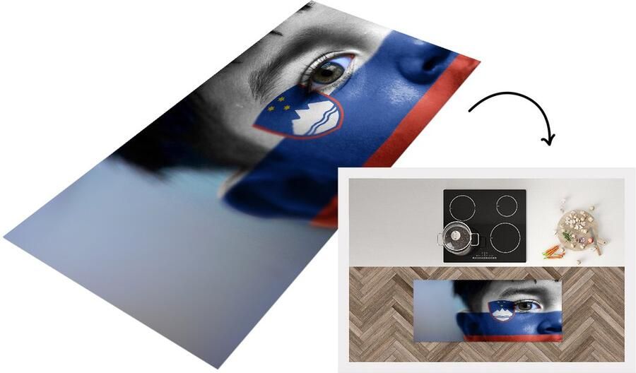 KitchenYeah Keukenloper Loper keuken Vlag van Slovenië 120x50 cm Keukenloper vinyl