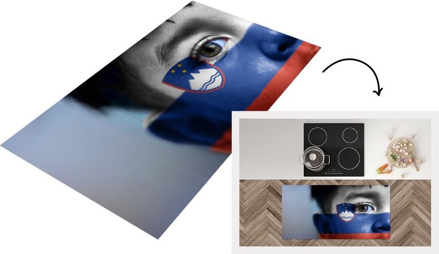 KitchenYeah Keukenloper Loper keuken Vlag van Slovenië 120x60 cm Keukenloper vinyl