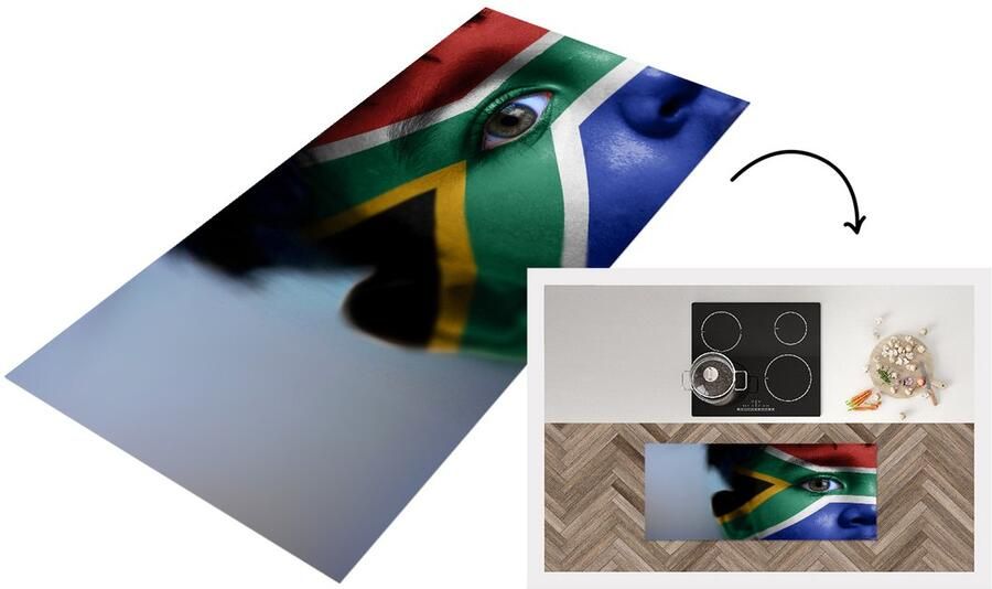 KitchenYeah Keukenloper Loper keuken Vlag van Zuid-Afrika 120x50 cm Keukenloper vinyl