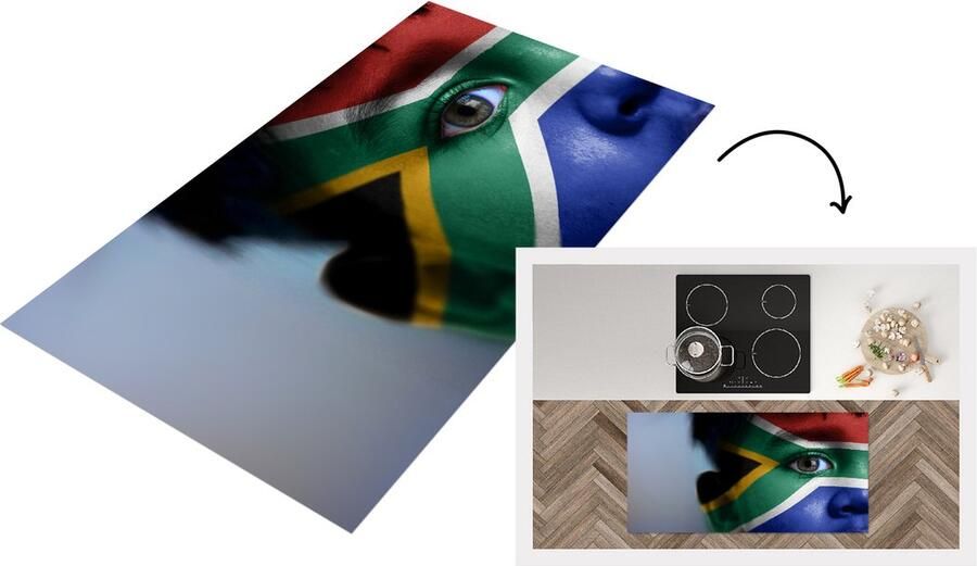 KitchenYeah Keukenloper Loper keuken Vlag van Zuid-Afrika 120x60 cm Keukenloper vinyl