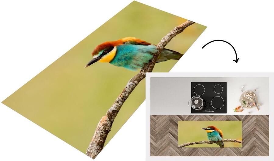 KitchenYeah Keukenloper Loper keuken Vogel Bijeneter Dieren 120x50 cm Keukenloper vinyl