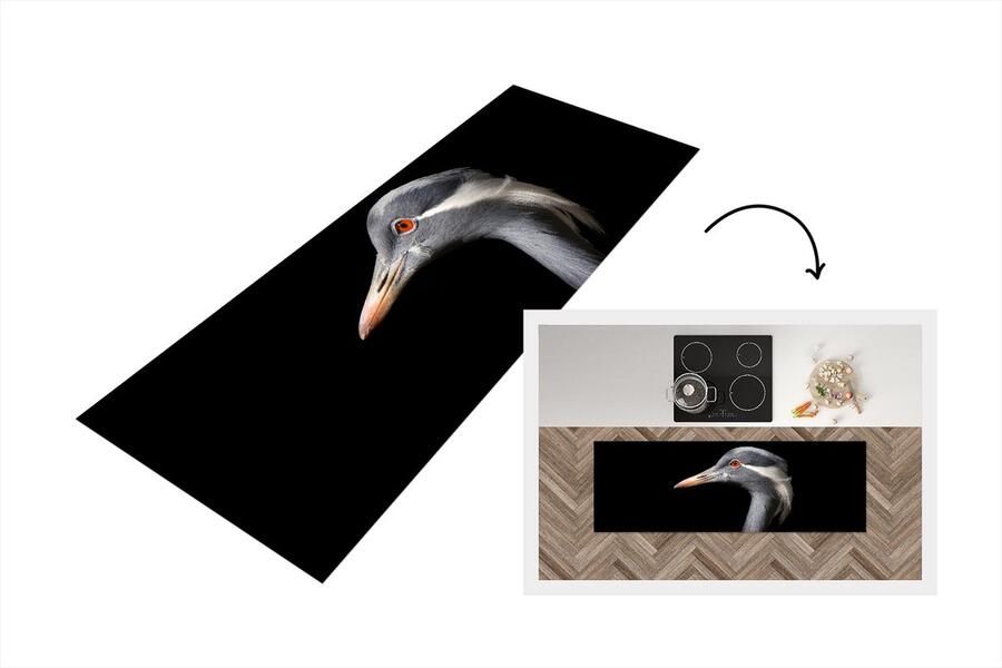 KitchenYeah Keukenloper Loper keuken Vogel Dieren Portret 180x60 cm Keukenloper vinyl