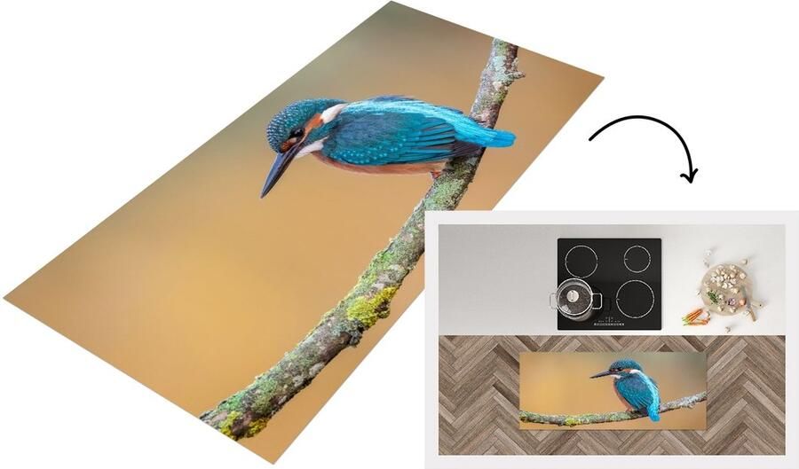 KitchenYeah Keukenloper Loper keuken Vogel IJsvogel Dieren Tak 120x50 cm Keukenloper vinyl