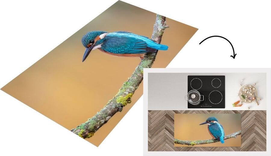KitchenYeah Keukenloper Loper keuken Vogel IJsvogel Dieren Tak 120x60 cm Keukenloper vinyl