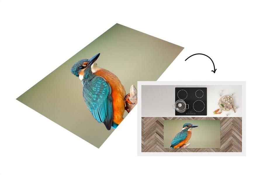 KitchenYeah Keukenloper Loper keuken Vogel IJsvogel Tak 120x60 cm Keukenloper vinyl