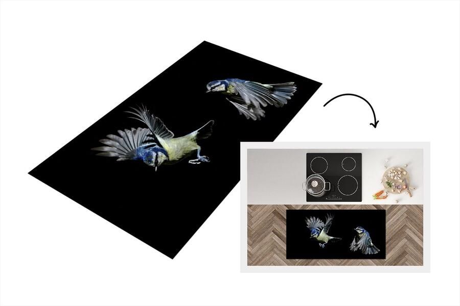 KitchenYeah Keukenloper Loper keuken Vogel Veren Portret 120x60 cm Keukenloper vinyl