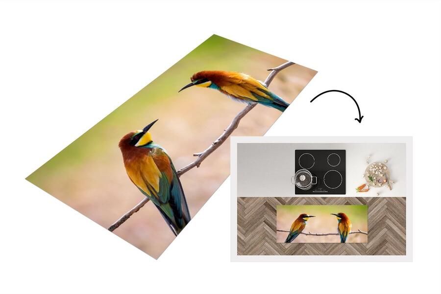 KitchenYeah Keukenloper Loper keuken Vogels Bijeneter Dieren 120x50 cm Keukenloper vinyl