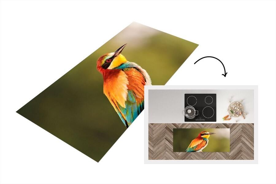 KitchenYeah Keukenloper Loper keuken Vogels Bijeneter Regenboog Dieren 120x50 cm Keukenloper vinyl