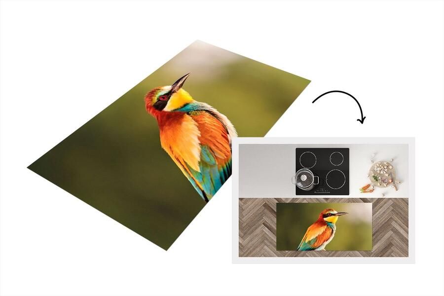 KitchenYeah Keukenloper Loper keuken Vogels Bijeneter Regenboog Dieren 120x60 cm Keukenloper vinyl