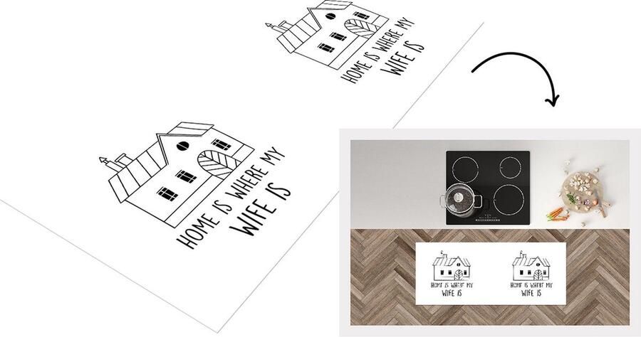 KitchenYeah Keukenloper Loper keuken Vrouw Huwelijk Thuis Quotes Voor haar 120x50 cm Keukenloper vinyl