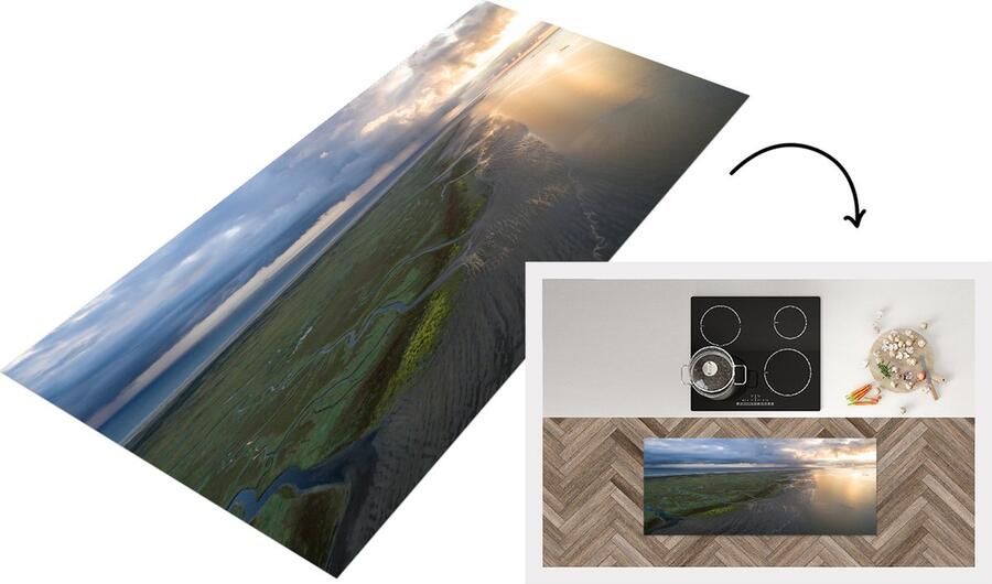 KitchenYeah Keukenloper Loper keuken Waddeneilanden Water Lucht 120x50 cm Keukenloper vinyl