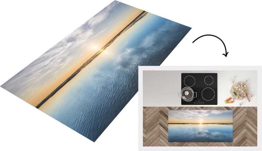 KitchenYeah Keukenloper Loper keuken Waddeneilanden Water Zon 120x60 cm Keukenloper vinyl