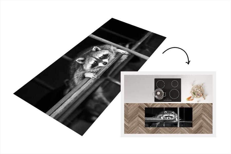 KitchenYeah Keukenloper Loper keuken Wasbeer rust uit 120x50 cm Keukenloper vinyl