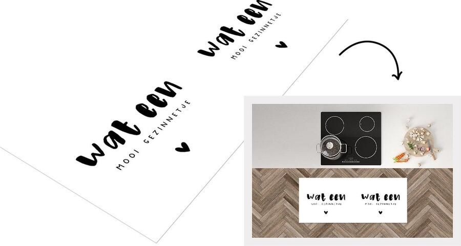 KitchenYeah Keukenloper Loper keuken Wat een gezinnetje Spreuken Quotes Baby 120x50 cm Keukenloper vinyl