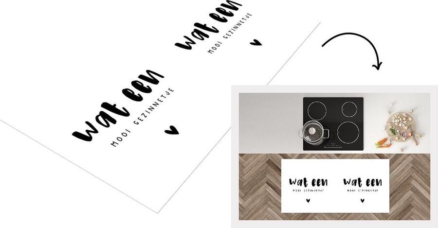 KitchenYeah Keukenloper Loper keuken Wat een gezinnetje Spreuken Quotes Baby 120x60 cm Keukenloper vinyl