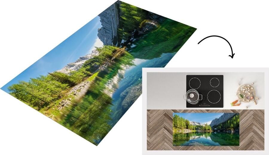 KitchenYeah Keukenloper Loper keuken Water Bergen Rotsen 120x60 cm Keukenloper vinyl