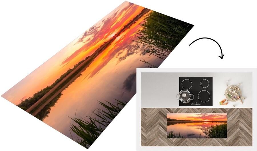 KitchenYeah Keukenloper Loper keuken Water Lucht Natuur 120x50 cm Keukenloper vinyl