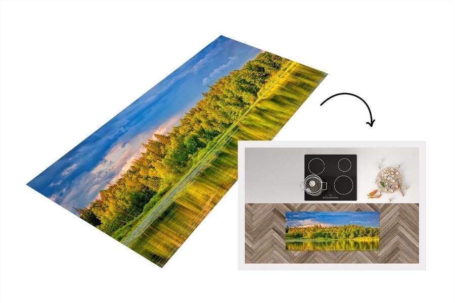 KitchenYeah Keukenloper Loper keuken Water Natuur Bos 120x50 cm Keukenloper vinyl