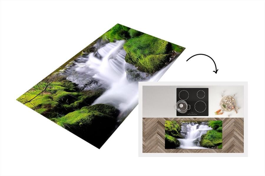 KitchenYeah Keukenloper Loper keuken Water Natuur Waterval 120x60 cm Keukenloper vinyl