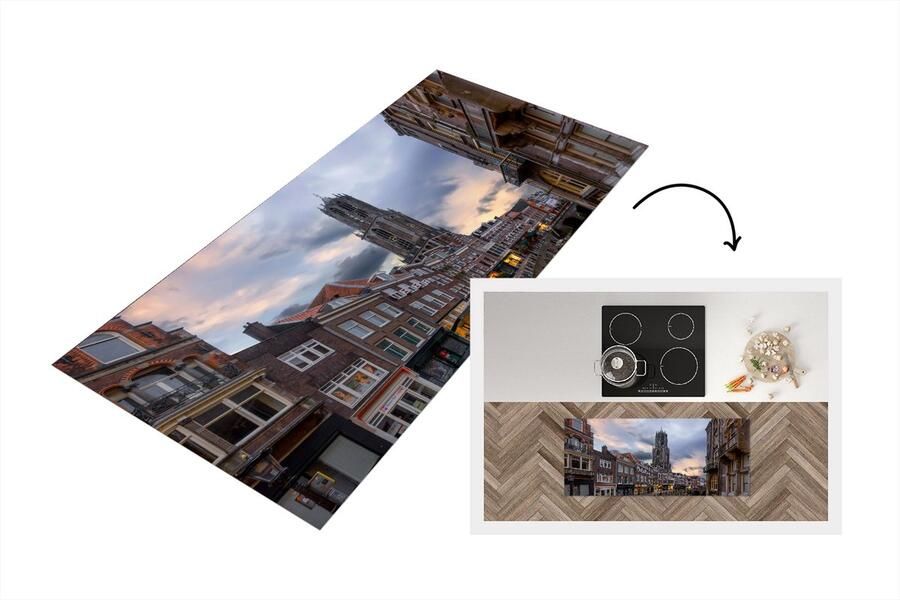 KitchenYeah Keukenloper Loper keuken Water Utrecht Lucht 120x50 cm Keukenloper vinyl