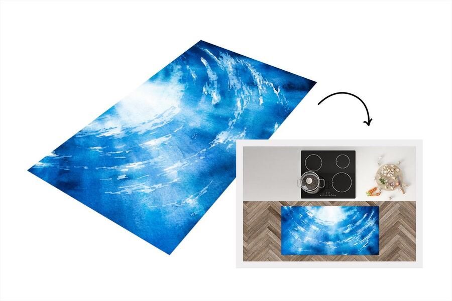 KitchenYeah Keukenloper Loper keuken Water Zon Zee 120x60 cm Keukenloper vinyl