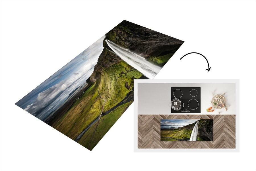 KitchenYeah Keukenloper Loper keuken Waterval Gebergte Jungle 120x50 cm Keukenloper vinyl