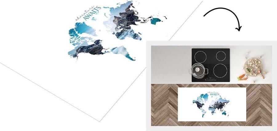 KitchenYeah Keukenloper Loper keuken Wereldkaart Spreuken Natuur 120x60 cm Keukenloper vinyl
