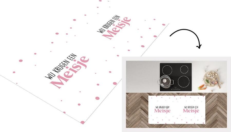 KitchenYeah Keukenloper Loper keuken Wij krijgen een meisje Tekst Babyshower Zwanger Quote Gender reveal 120x60 cm Keukenloper vinyl