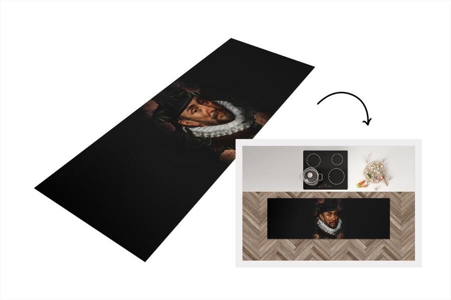 KitchenYeah Keukenloper Loper keuken Willem van Oranje Adriaen Thomasz Bloemen 150x50 cm Keukenloper vinyl