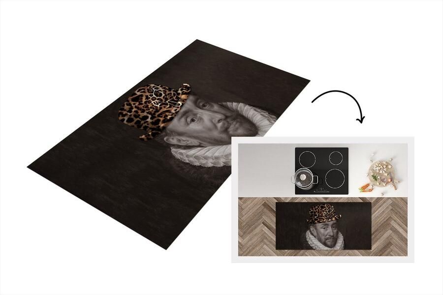 KitchenYeah Keukenloper Loper keuken Willem van Oranje Hoed Design 120x60 cm Keukenloper vinyl