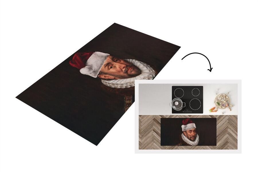 KitchenYeah Keukenloper Loper keuken Willem van Oranje Kerstmuts Oude meesters 120x60 cm Keukenloper vinyl