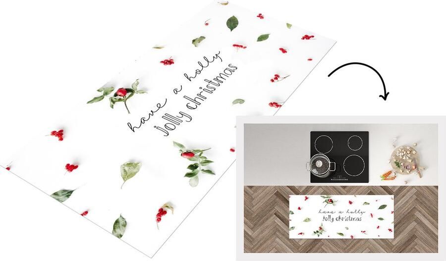 KitchenYeah Keukenloper Loper keuken Winter Mistletoe Quote 120x50 cm Keukenloper vinyl