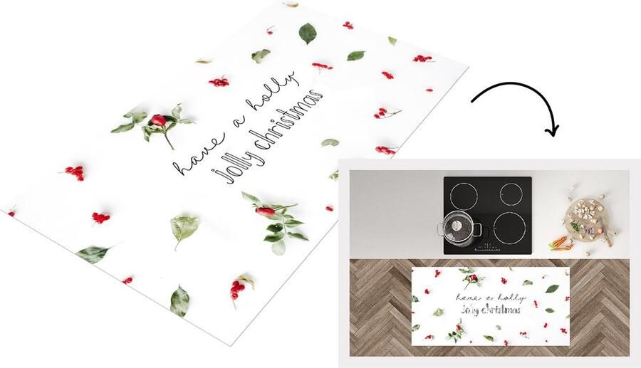 KitchenYeah Keukenloper Loper keuken Winter Mistletoe Quote 120x60 cm Keukenloper vinyl