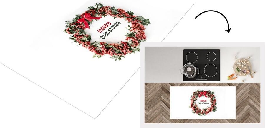 KitchenYeah Keukenloper Loper keuken Winter Mistletoe Tekst 120x60 cm Keukenloper vinyl