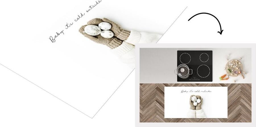 KitchenYeah Keukenloper Loper keuken Winter Quote Handschoenen 120x60 cm Keukenloper vinyl