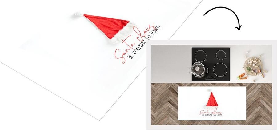 KitchenYeah Keukenloper Loper keuken Winter Quote Kerstmuts 120x60 cm Keukenloper vinyl