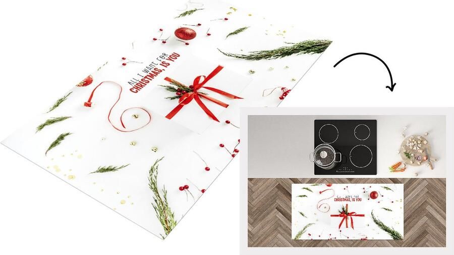 KitchenYeah Keukenloper Loper keuken Winter Quote Rood Kerst 120x60 cm Keukenloper vinyl