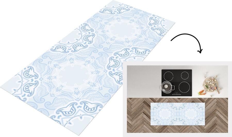 KitchenYeah Keukenloper Loper keuken Winter Sneeuw Abstract Luxe 120x50 cm Keukenloper vinyl