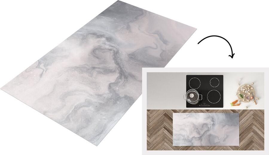 KitchenYeah Keukenloper Loper keuken Wolken Abstract Verf 120x60 cm Keukenloper vinyl