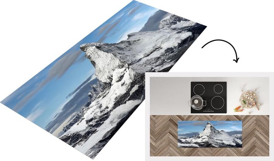 KitchenYeah Keukenloper Loper keuken Wolken boven de Matterhorn in Zwitserland 120x50 cm Keukenloper vinyl