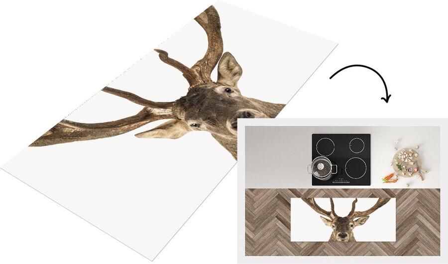 KitchenYeah Keukenloper Loper keuken Woonkamer Hert Gewei Groot Slaapkamer 120x50 cm Keukenloper vinyl