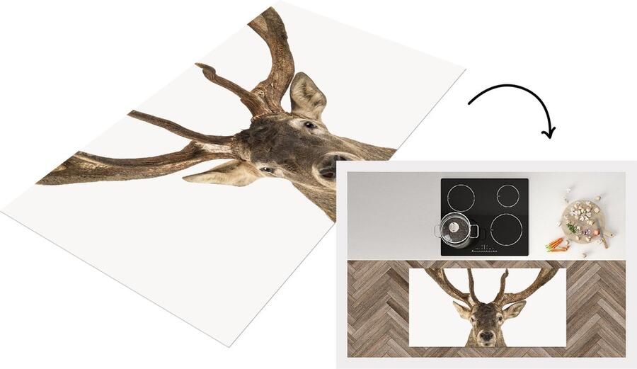 KitchenYeah Keukenloper Loper keuken Woonkamer Hert Gewei Groot Slaapkamer 120x60 cm Keukenloper vinyl