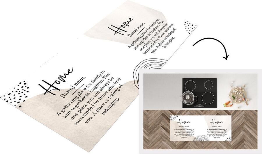 KitchenYeah Keukenloper Loper keuken Woordenboek Home Quotes 120x50 cm Keukenloper vinyl